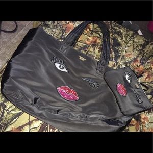 Black tote with matching coin bag